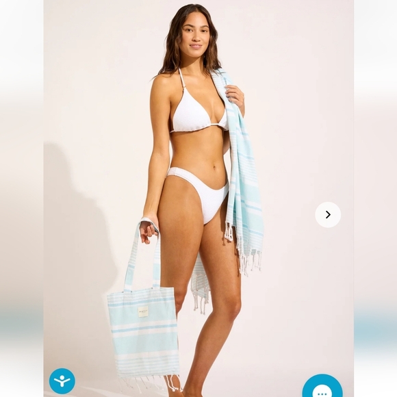 NWT Seafolly Blue and White Beach Towel Set - Picture 2 of 7